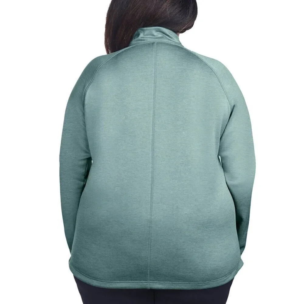 Kirkland Signature Womens Jacket XXL Teal Fleece Full Zip